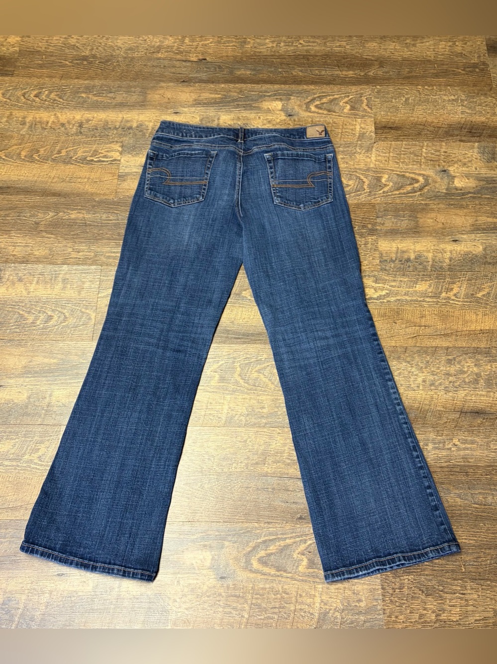 2013 American Eagle Favorite Boyfriend Jeans Stretch Blue Dark Wash Women’s 14 - Picture 7 of 11